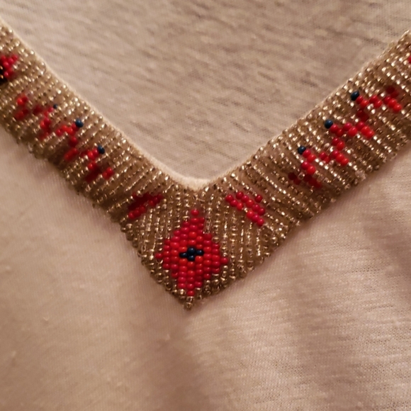 Calypso Top with beaded vneck - Picture 2 of 6